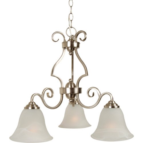 Craftmade 20" Chandelier in Brushed Nickel with Alabaster Glass