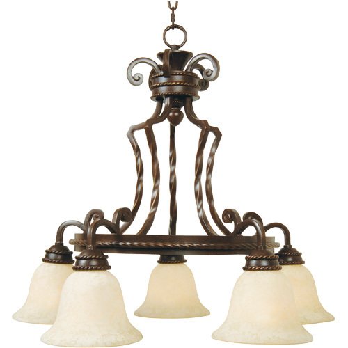 Craftmade 28 3/4" Chandelier in Aged Bronze with Antique Scavo Glass