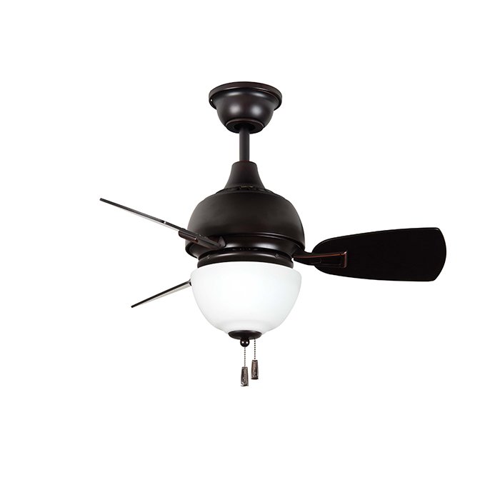 Craftmade 30" Ceiling Fan in Oiled Bronze Gilded with Walnut Blades and White Frost Glass