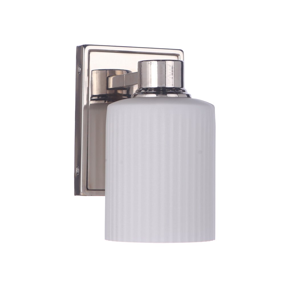 Craftmade 1 Light Wall Sconce In Polished Nickel And Frost White Glass