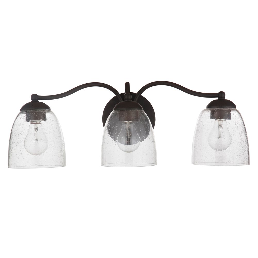Craftmade 3 Light Vanity In Espresso And Seeded Glass