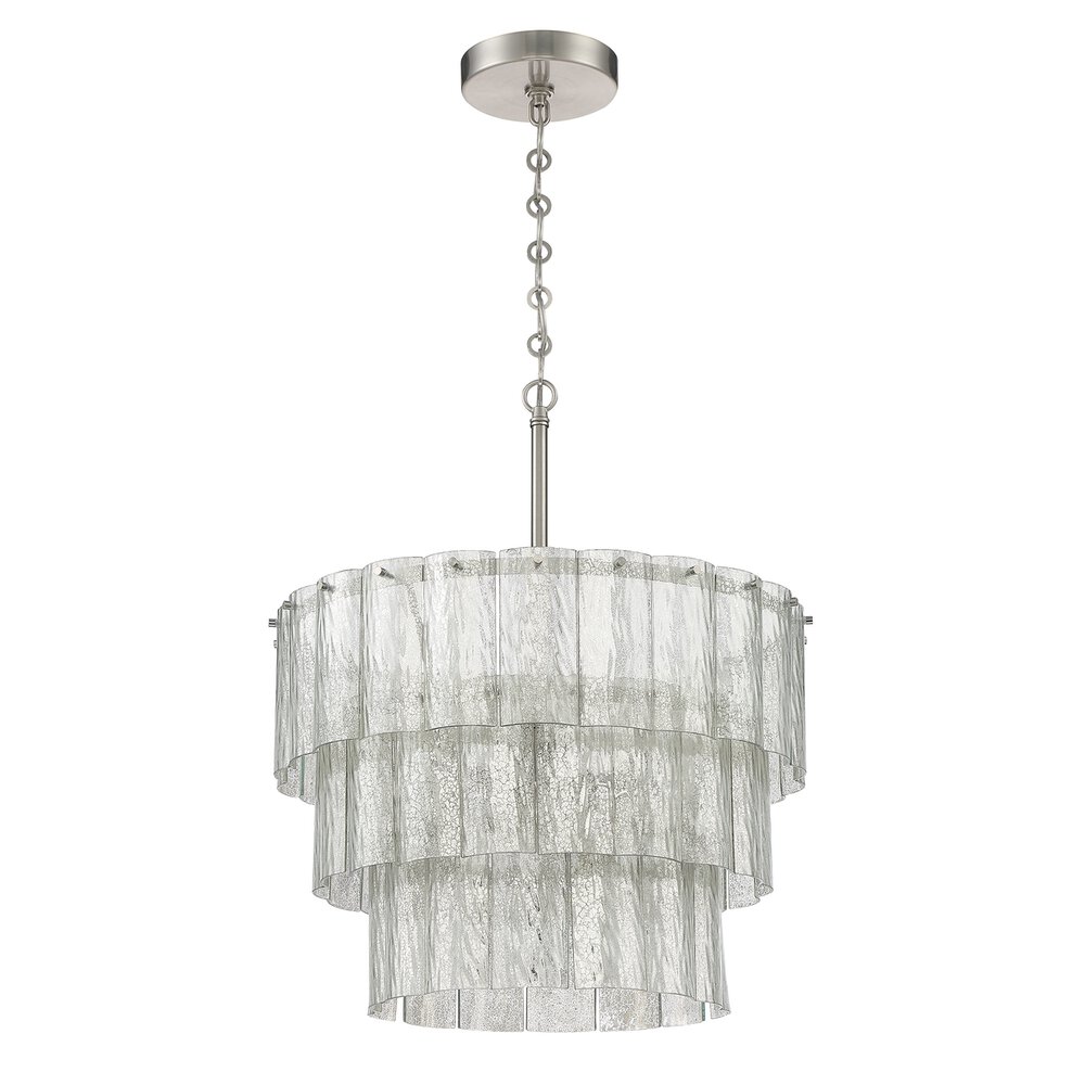 Craftmade 9 Light Pendant In Brushed Polished Nickel And Mercury Glass