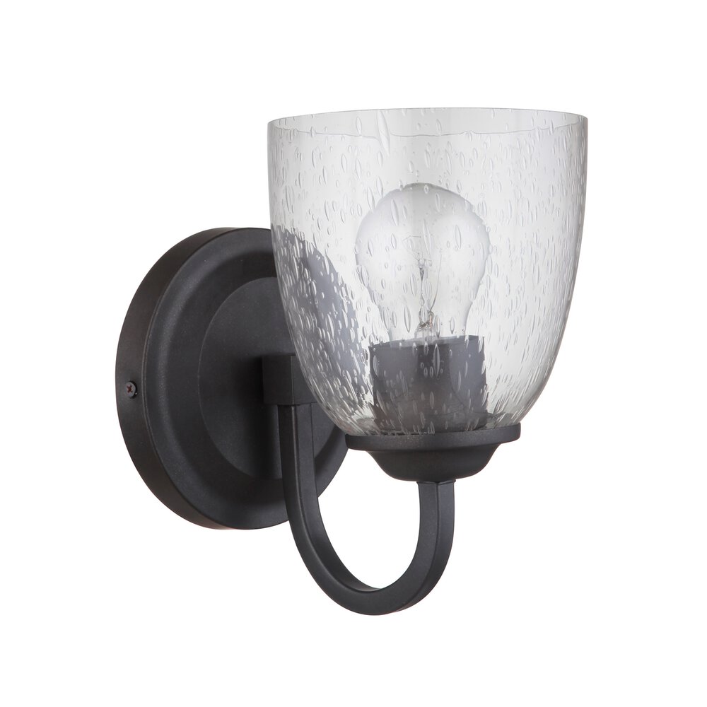 Craftmade 1 Light Wall Sconce In Espresso And Seeded Glass