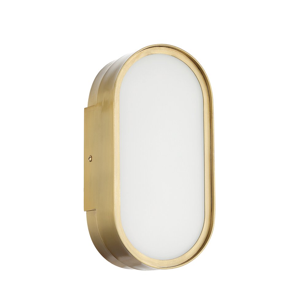 Craftmade Led Wall Sconce In Satin Brass And Frost White Glass