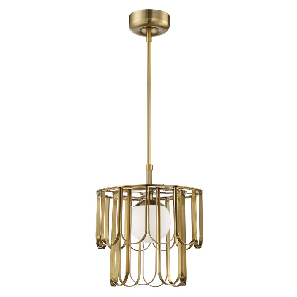 Craftmade 1 Light Pendant In Satin Brass And Frost White Glass