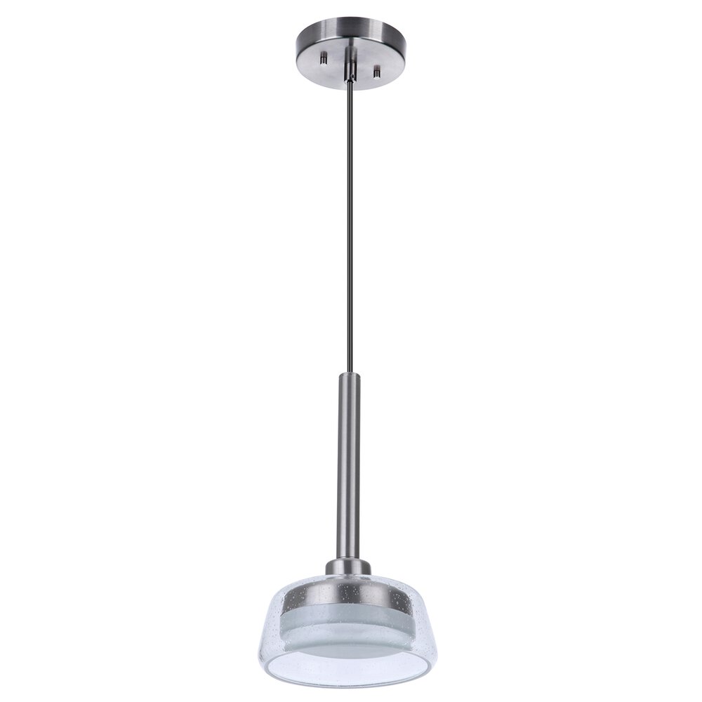 Craftmade 7.5" Led Pendant In Brushed Polished Nickel And Seeded Glass