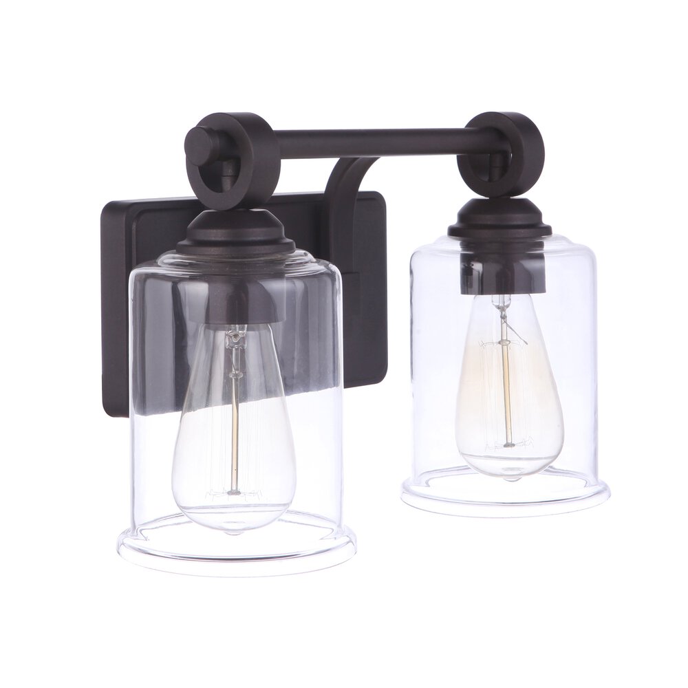 Craftmade Vanity 2 Light In Espresso And Clear Glass