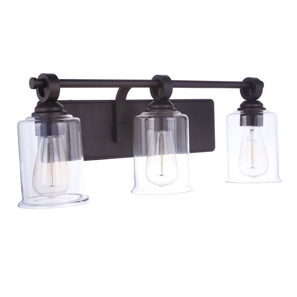 Craftmade Vanity 3 Light In Espresso And Clear Glass
