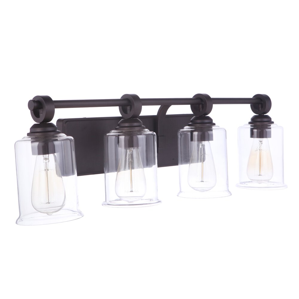 Craftmade Vanity 4 Light In Espresso And Clear Glass