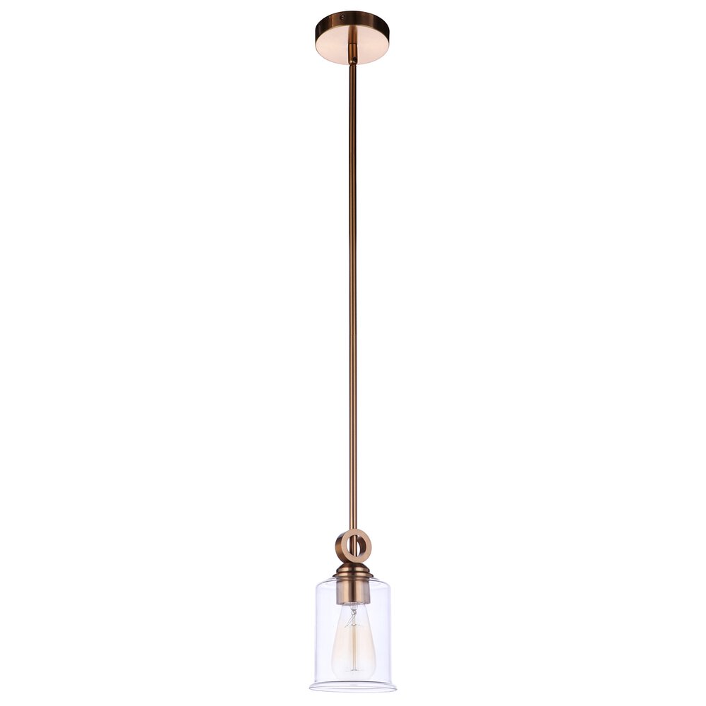 Craftmade Mini Pendant 1 Light In Satin Brass And Clear Glass