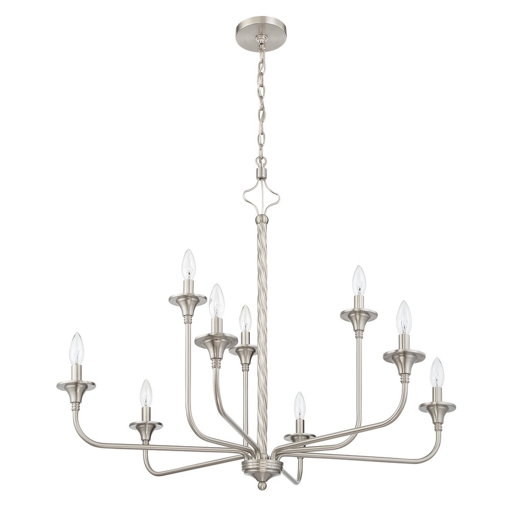 Craftmade 9 Light Two-Tier Chandelier In Brushed Polished Nickel