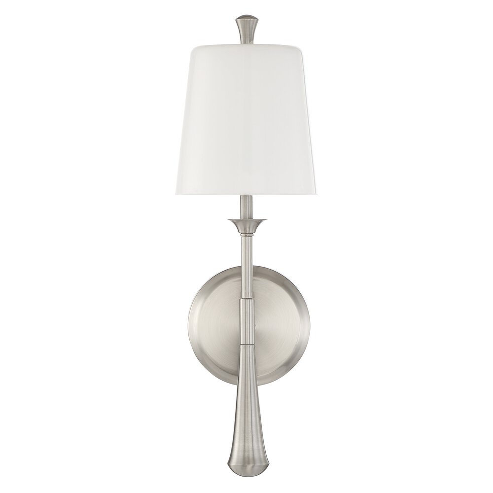 Craftmade 1 Light Sconce In Brushed Polished Nickel And Frosted Opal Glass