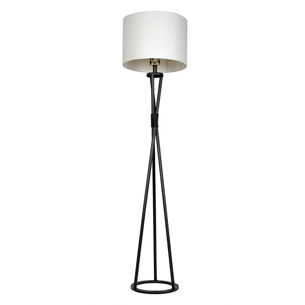 Craftmade Table Lamp In Flat Black And White Fabric Shade