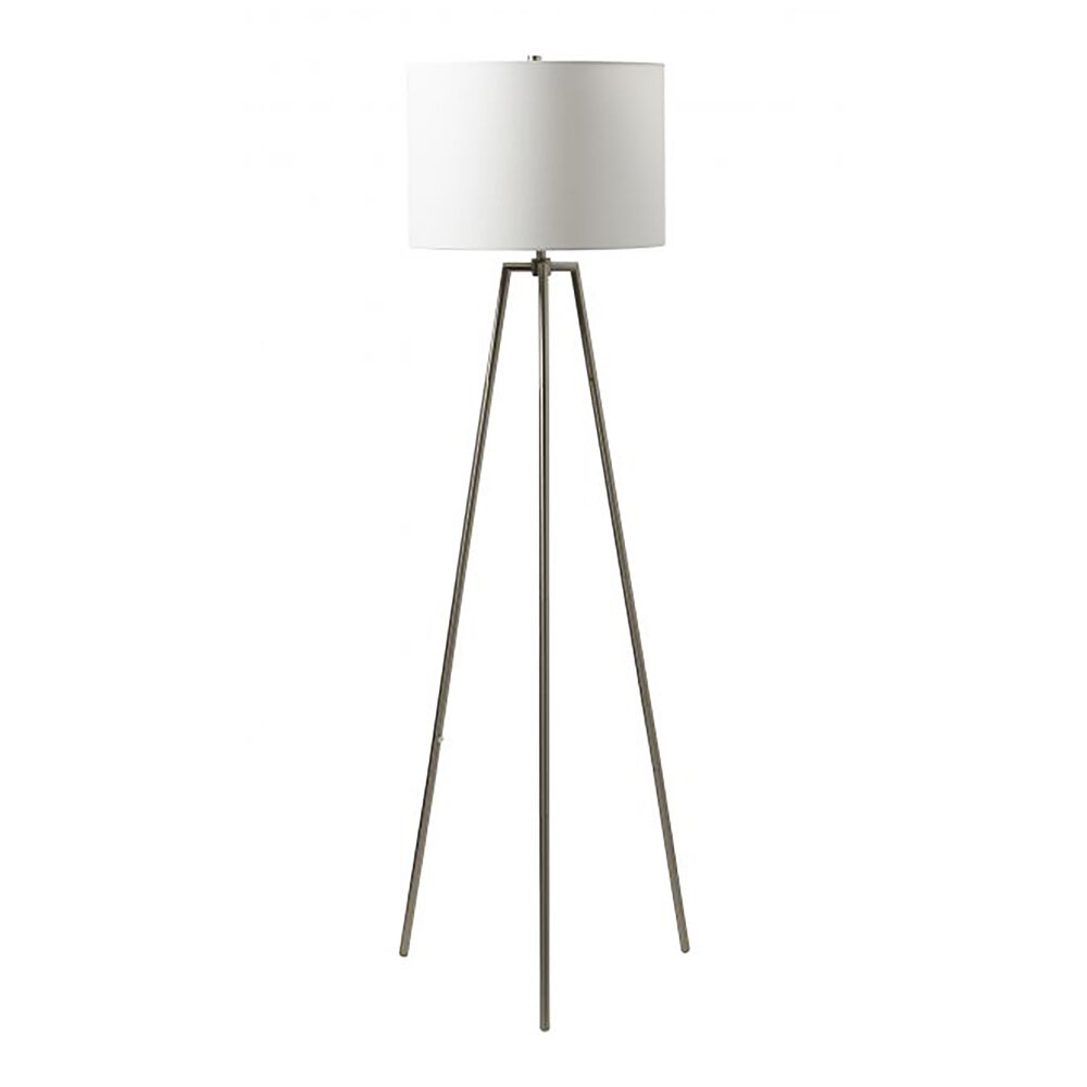Craftmade Table Lamp In Brushed Polished Nickel And Linen Fabric Shade