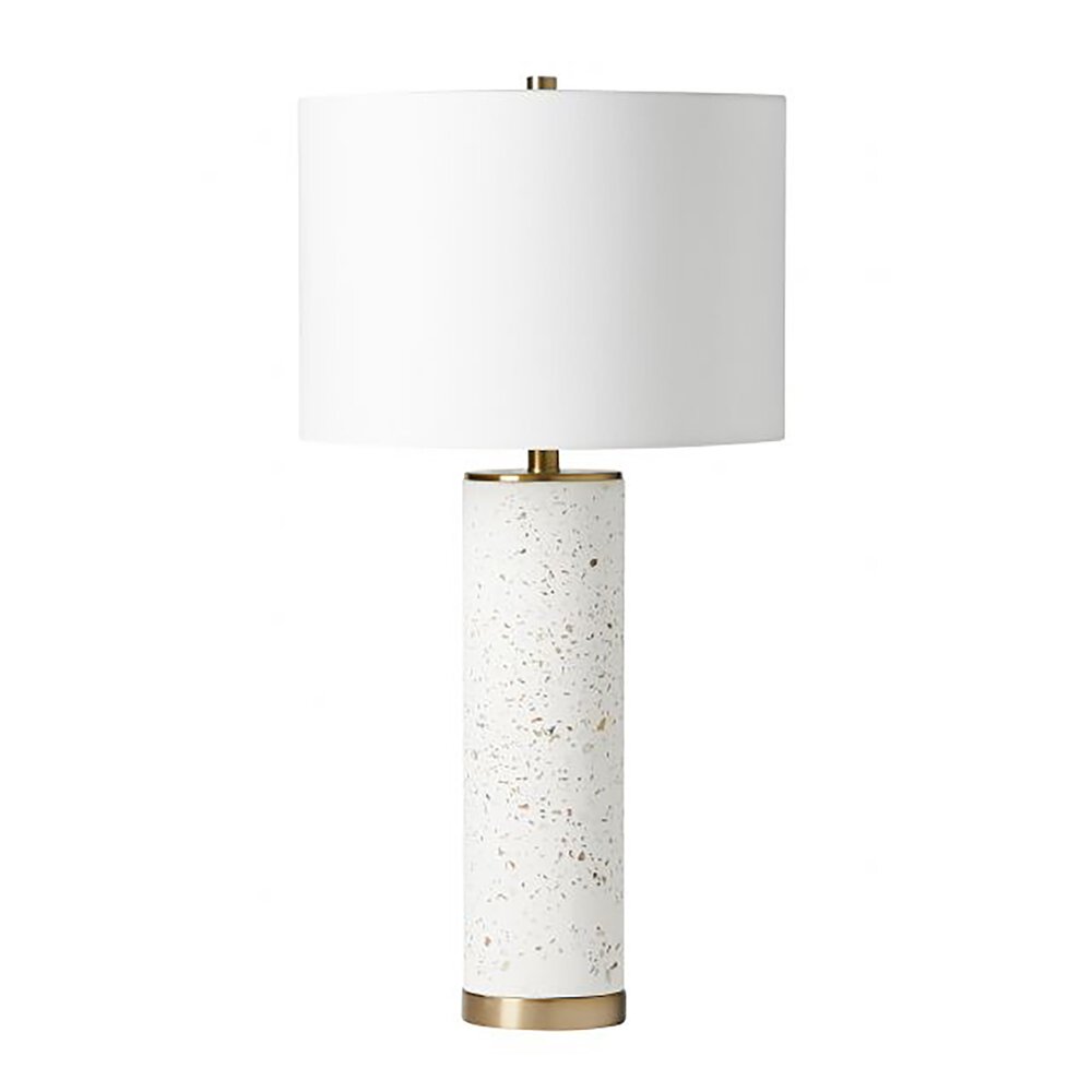 Craftmade Table Lamp In Satin Brass And Oatmeal Fabric Shade