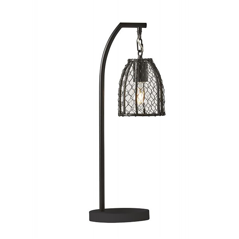 Craftmade Table Lamp In Flat Black And Black Wire Fixture