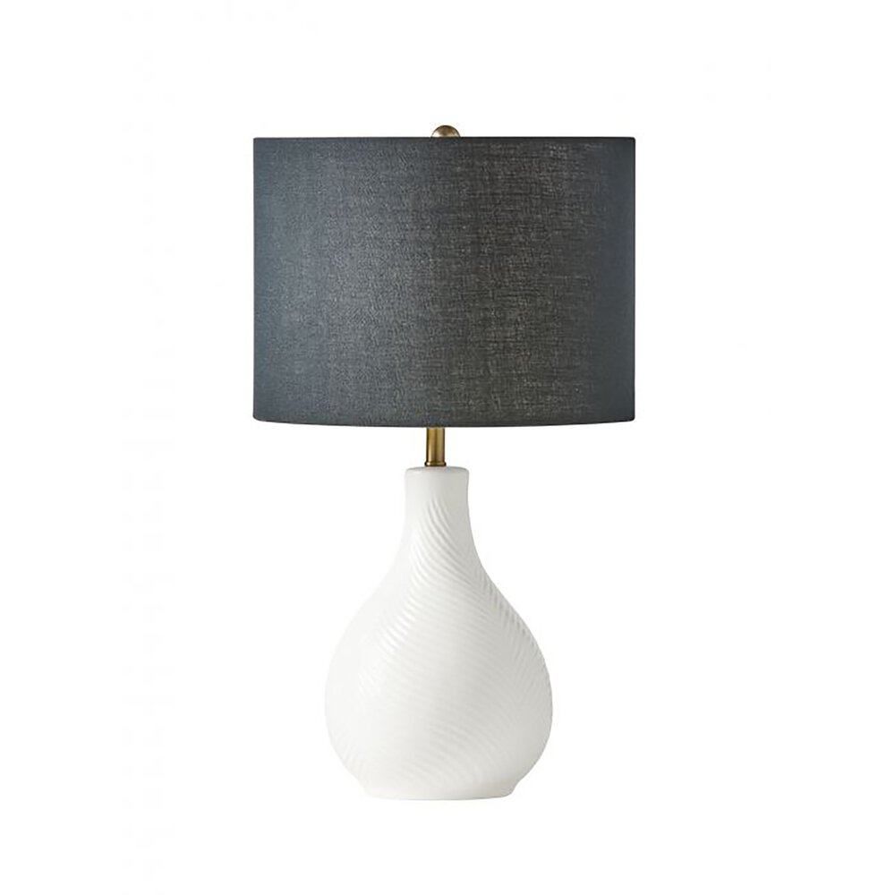 Craftmade Table Lamp In White And Black Fabric Shade