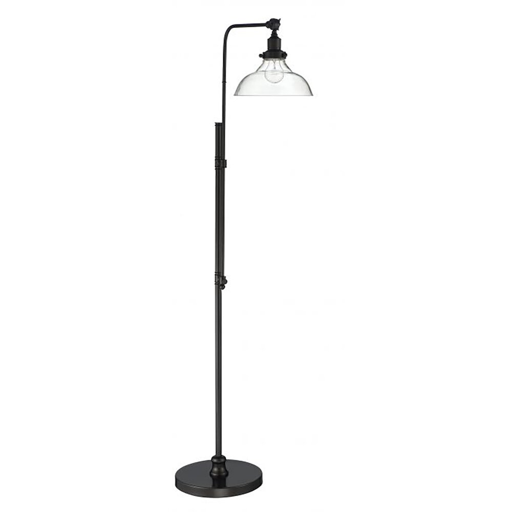 Craftmade Adjustable Base Floor Or Table Lamp In Flat Black And Clear Glass