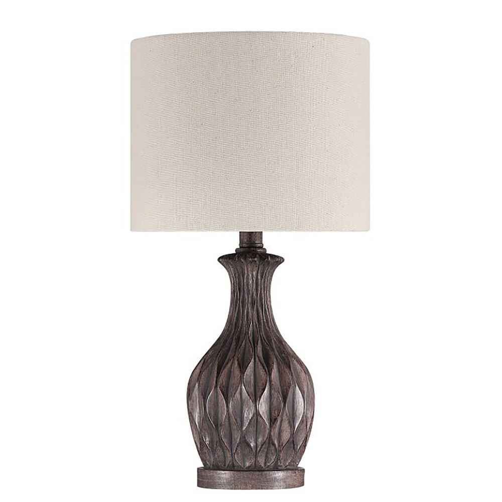 Craftmade Accent Table Lamp In Painted Brown And Linen Fabric Shade