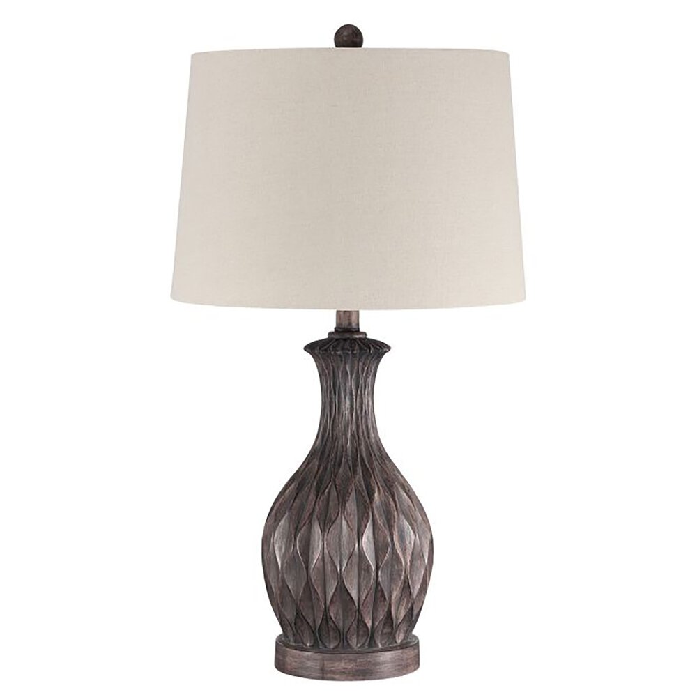 Craftmade Indoor Table Lamp In Painted Brown And Linen Fabric Shade