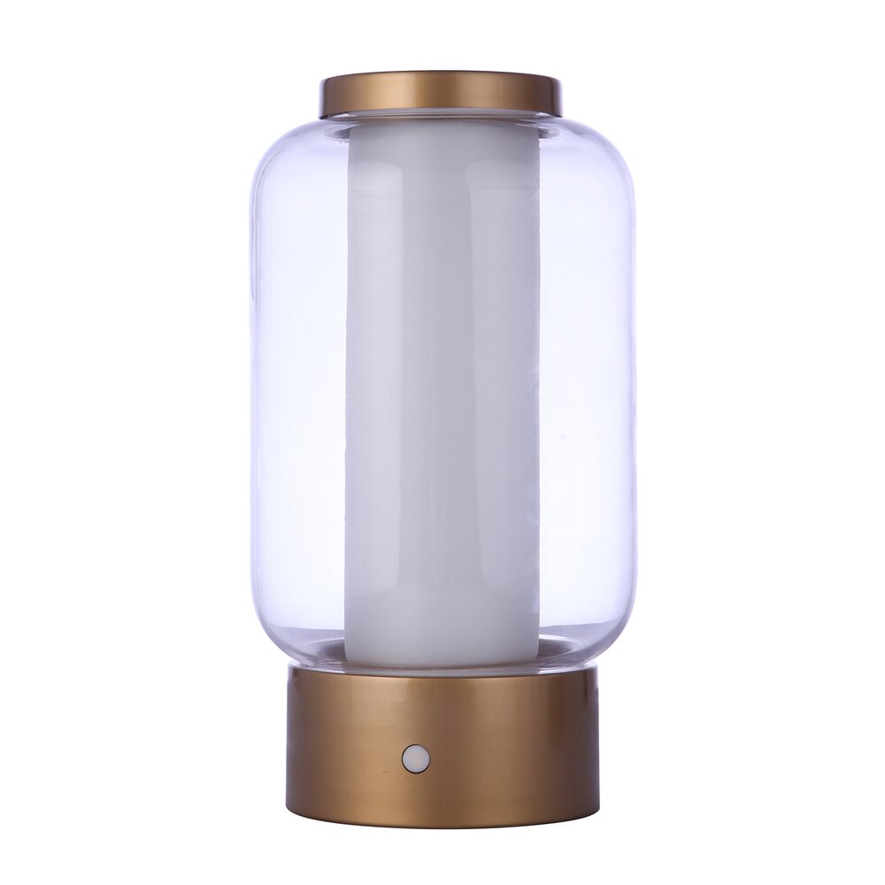 Craftmade Hannah Outdoor Rechargeable Dimmable LED Portable Lamp with USB port in Satin Brass