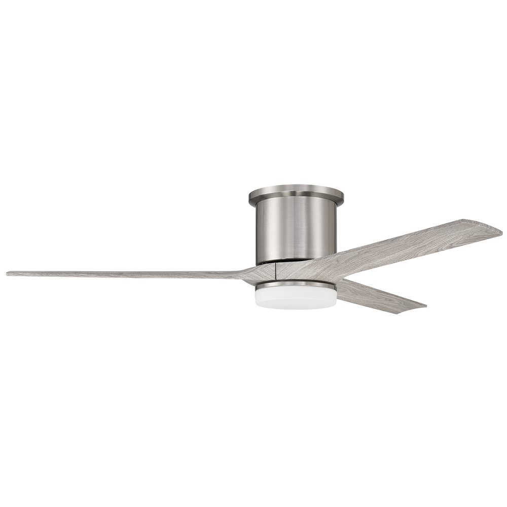 Craftmade 60" Ceiling Fan With Blades And Light Kit In Brushed Polished Nickel And Frost White Glass