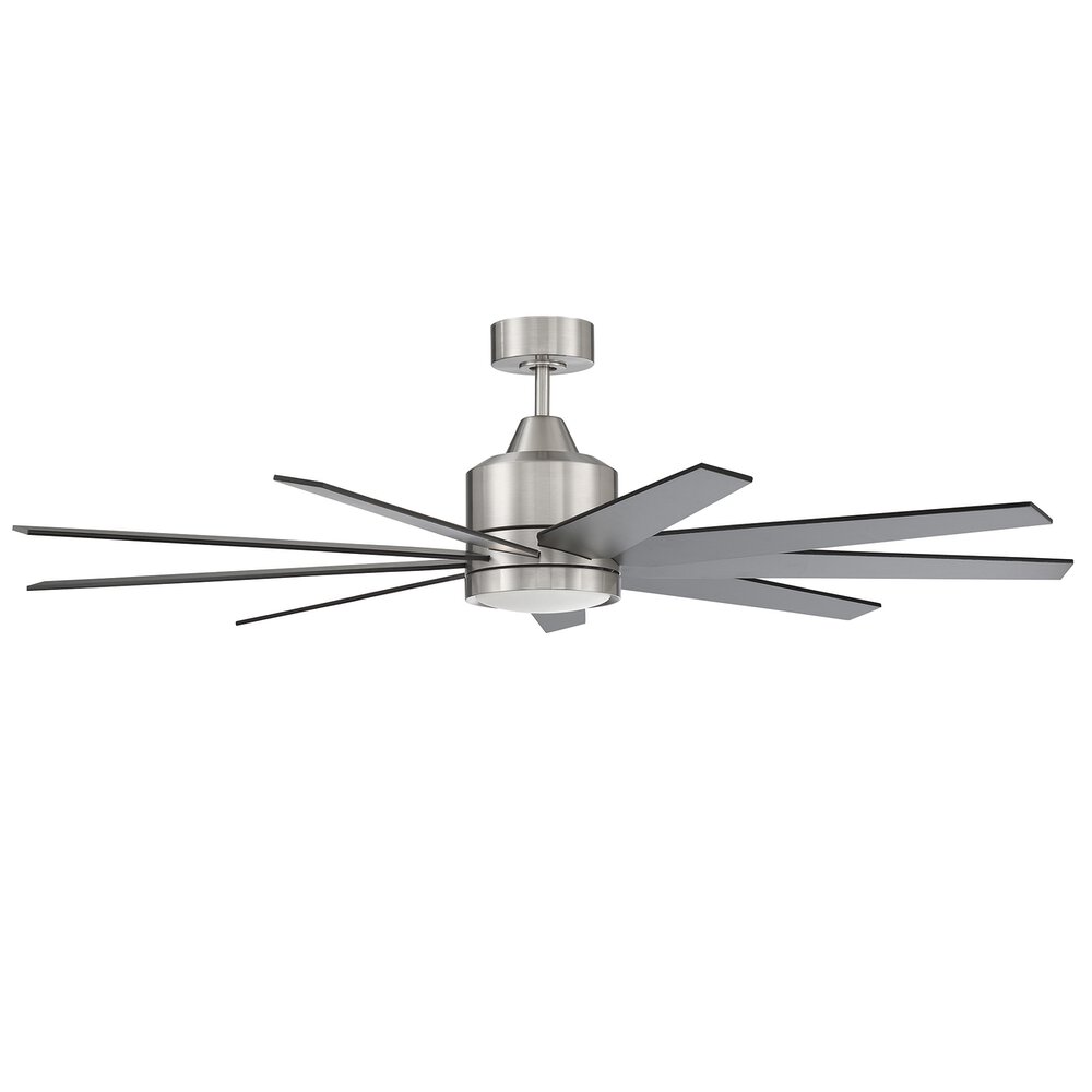Craftmade 60" Ceiling Fan In Brushed Polished Nickel And Frost White Glass