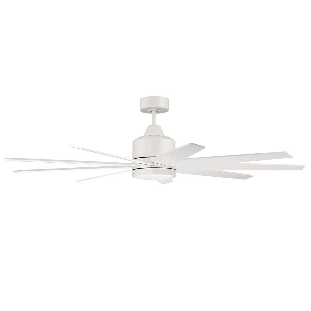 Craftmade 60" Ceiling Fan In Matte White And Frost White Glass