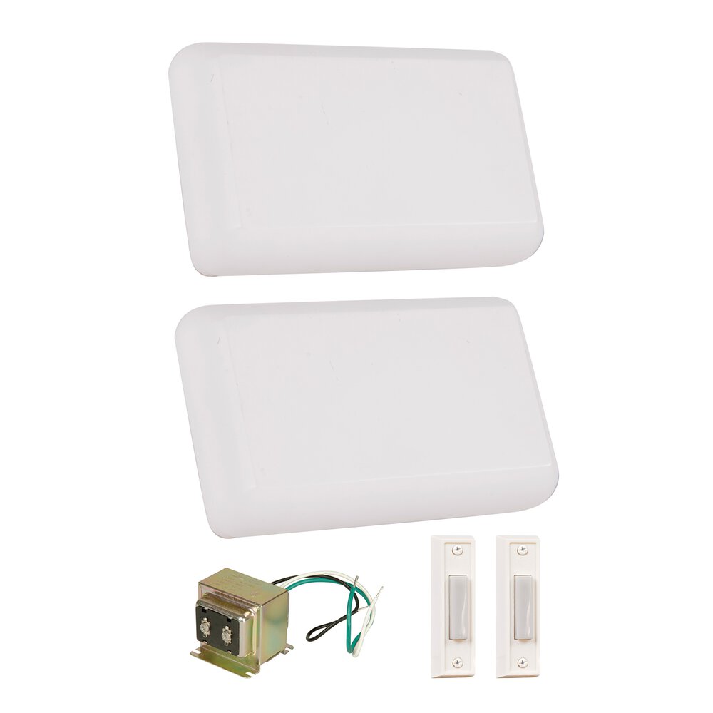 Craftmade Builder 2 Chime Kit With 2 White Buttons And T1615 Transformer In White