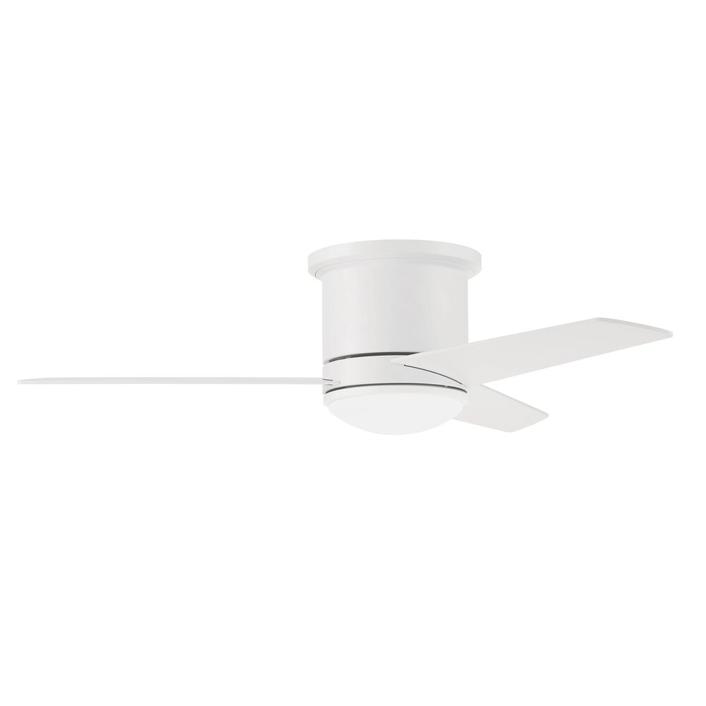 Craftmade 44" Ceiling Fan With Blades And Light Kit In White And Frost White Acrylic Fixture