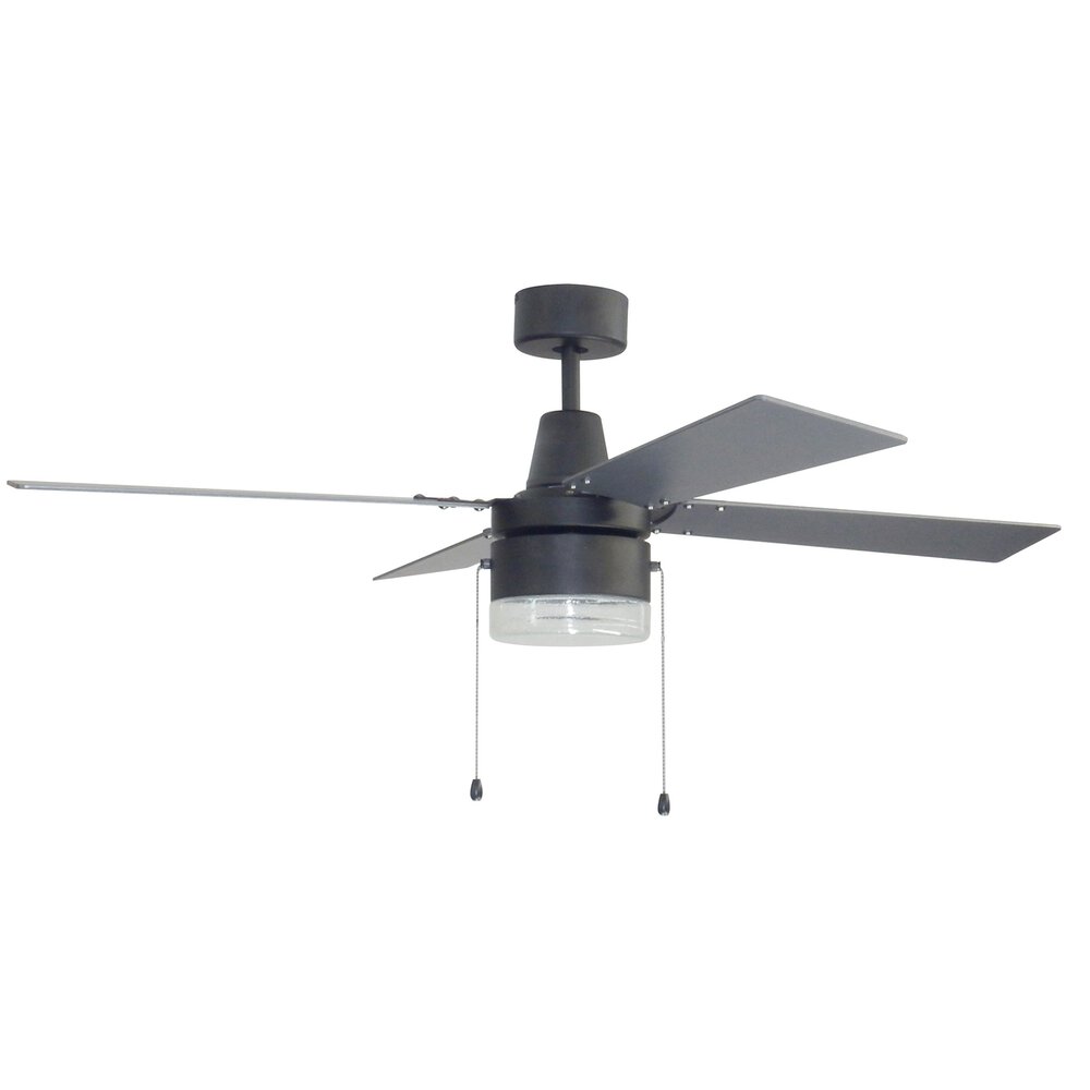 Craftmade 48" Ceiling Fan With Blades And Light Kit In Espresso And Clear Glass
