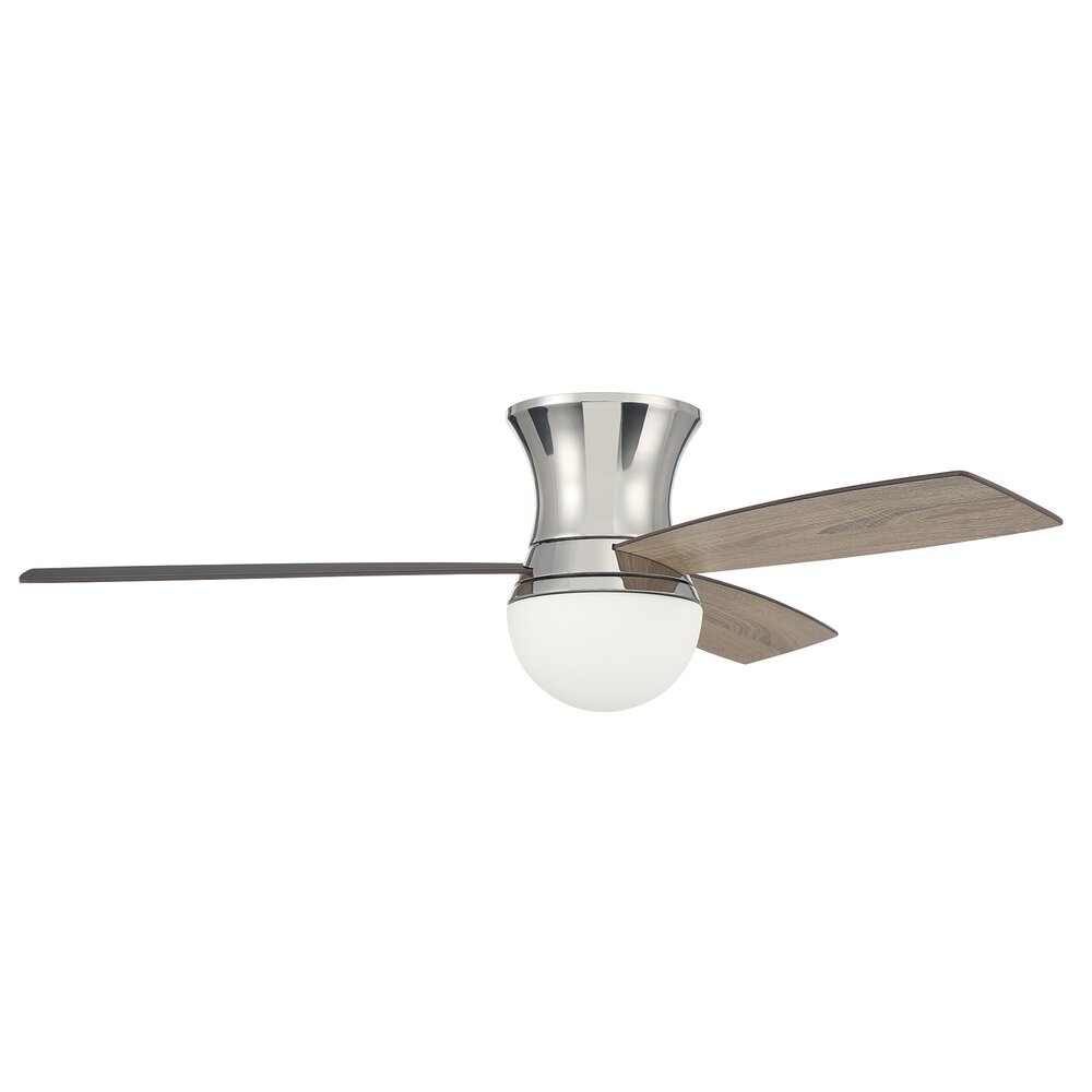 Craftmade 52" Ceiling Fan (Blades Included) In Polished Nickel And Clear Glass