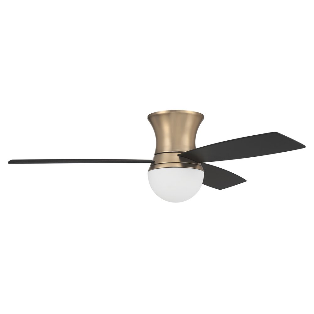 Craftmade 52" Ceiling Fan (Blades Included) In Satin Brass And Frost White Glass