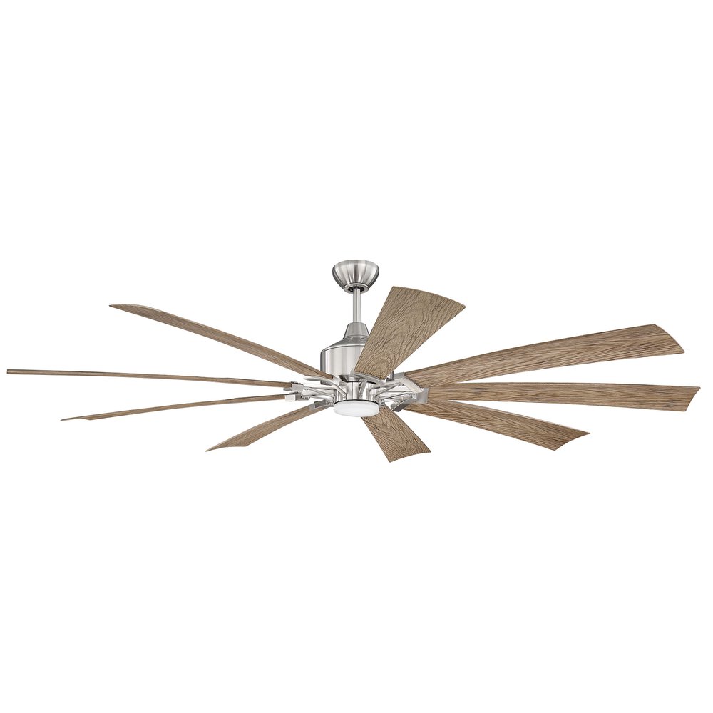 Craftmade 70" Fan In Brushed Polished Nickel And Frost White Acrylic Fixture