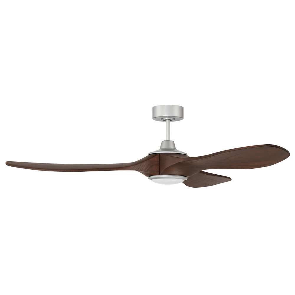 Craftmade 60" Ceiling Fan With Blades And Light Kit In Painted Nickel And Frost White Acrylic Fixture