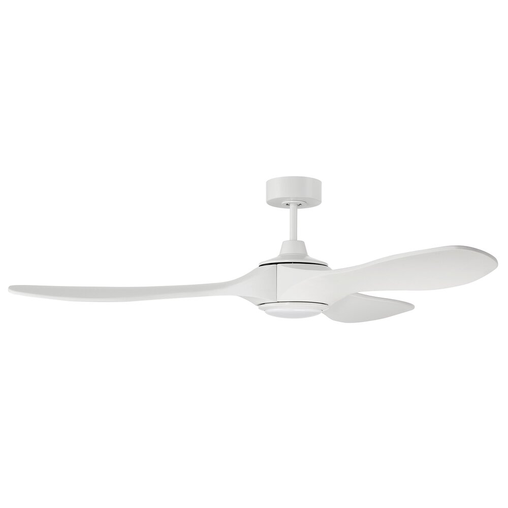 Craftmade 60" Ceiling Fan With Blades And Light Kit In White And Frost White Acrylic Fixture