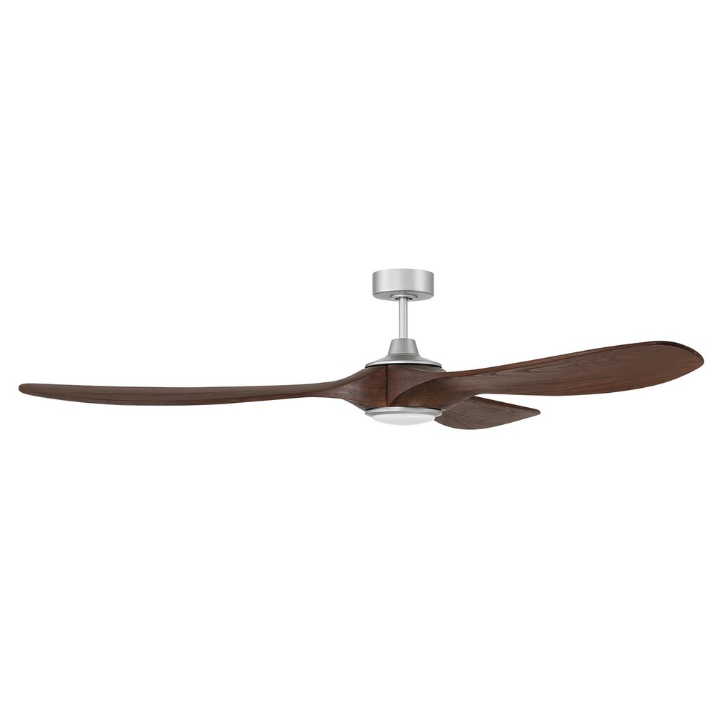 Craftmade 72" Ceiling Fan With Blades And Light Kit In Painted Nickel And Frost White Acrylic Fixture