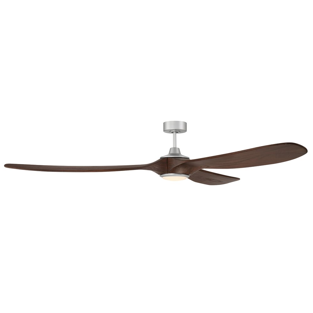 Craftmade 84" Ceiling Fan With Blades And Light Kit In Painted Nickel And Frost White Acrylic Fixture