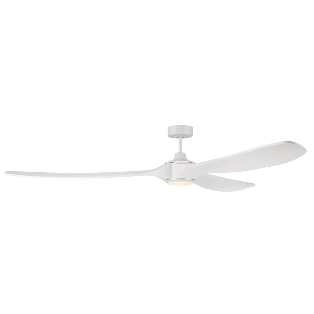 Craftmade 84" Ceiling Fan With Blades And Light Kit In White And Frost White Acrylic Fixture
