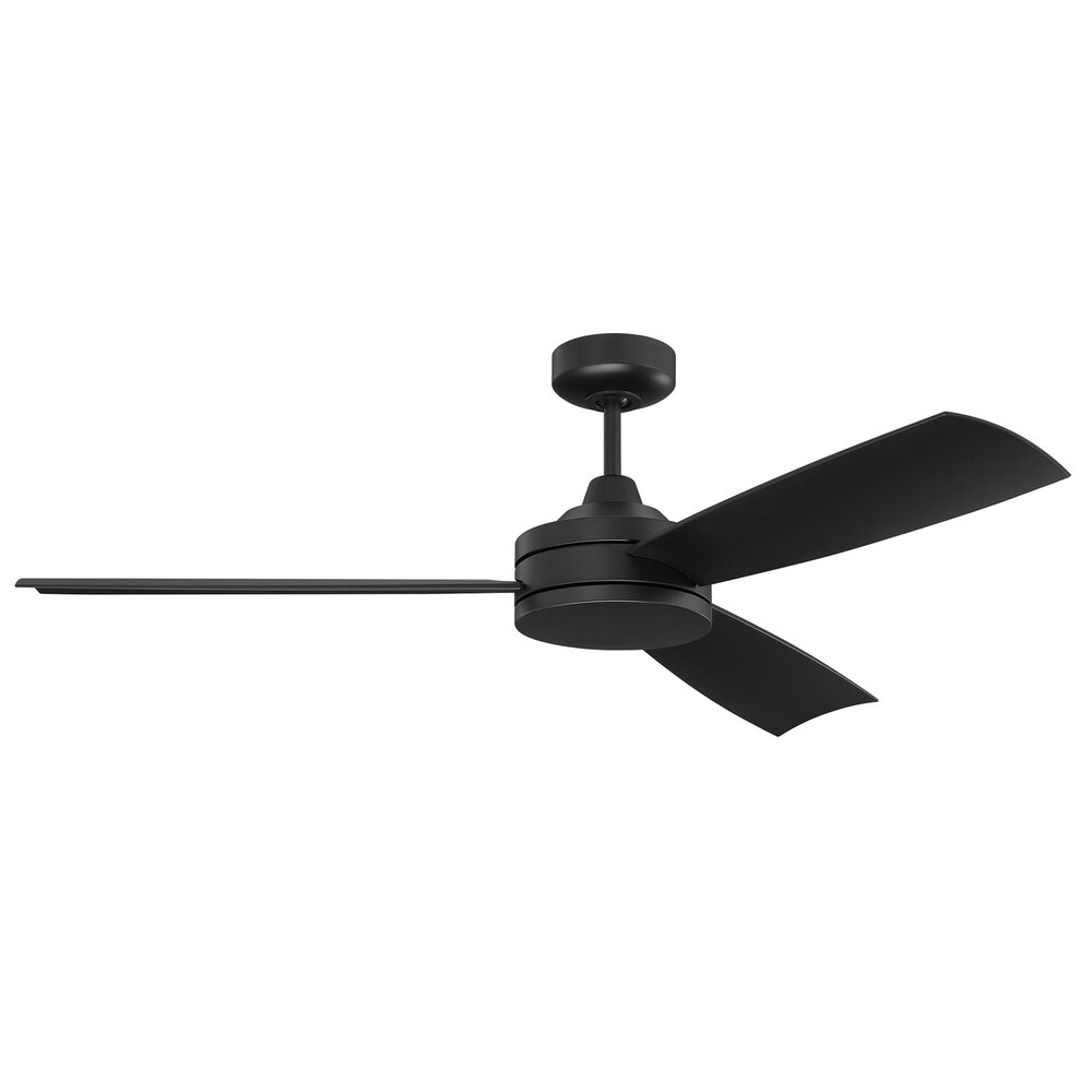 Craftmade 54" Ceiling Fan With Blades In Flat Black