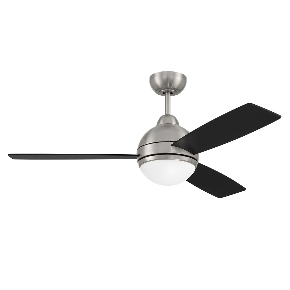 Craftmade 48" Ceiling Fan (Blades Included) In Brushed Polished Nickel And Frost White Acrylic Fixture