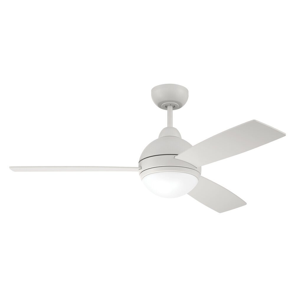 Craftmade 48" Ceiling Fan (Blades Included) In White And Frost White Acrylic Fixture