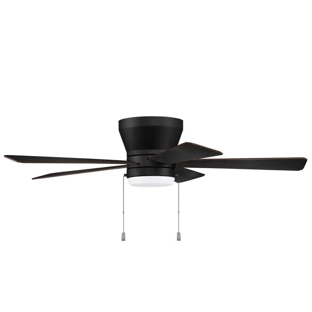 Craftmade 52" Fan In Flat Black And Frost White Acrylic Fixture
