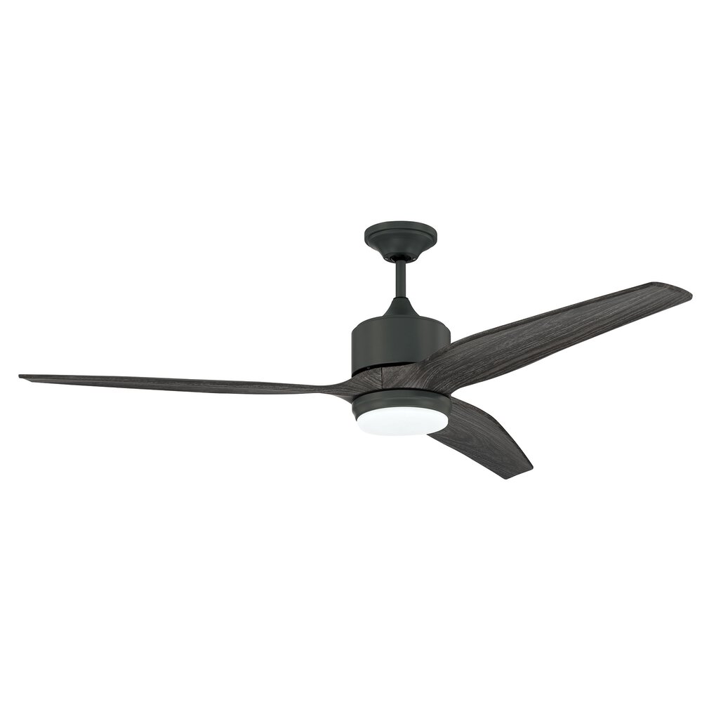 Craftmade 60" Ceiling Fan With Blades Included In Aged Galvanized And Frost White Glass