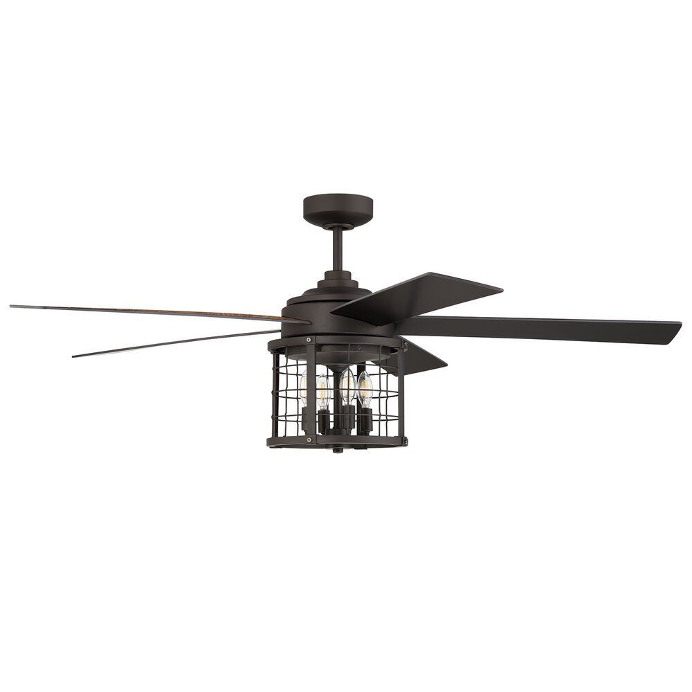 Craftmade 56" Ceiling Fan With Blades Light Kit With Dimmable Led Bulbs And Controls Included (Integrated) In Espresso