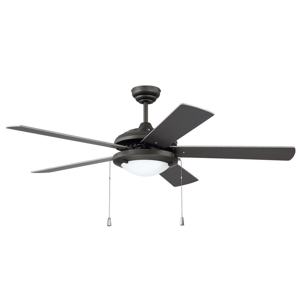 Craftmade 52" Ceiling Fan In Espresso And Frost White Glass