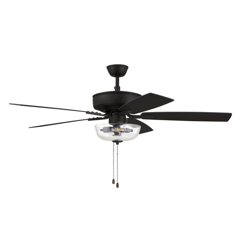 Craftmade 52" Pro Plus Fan With Light Kit And Blades In Espresso And Clear Glass