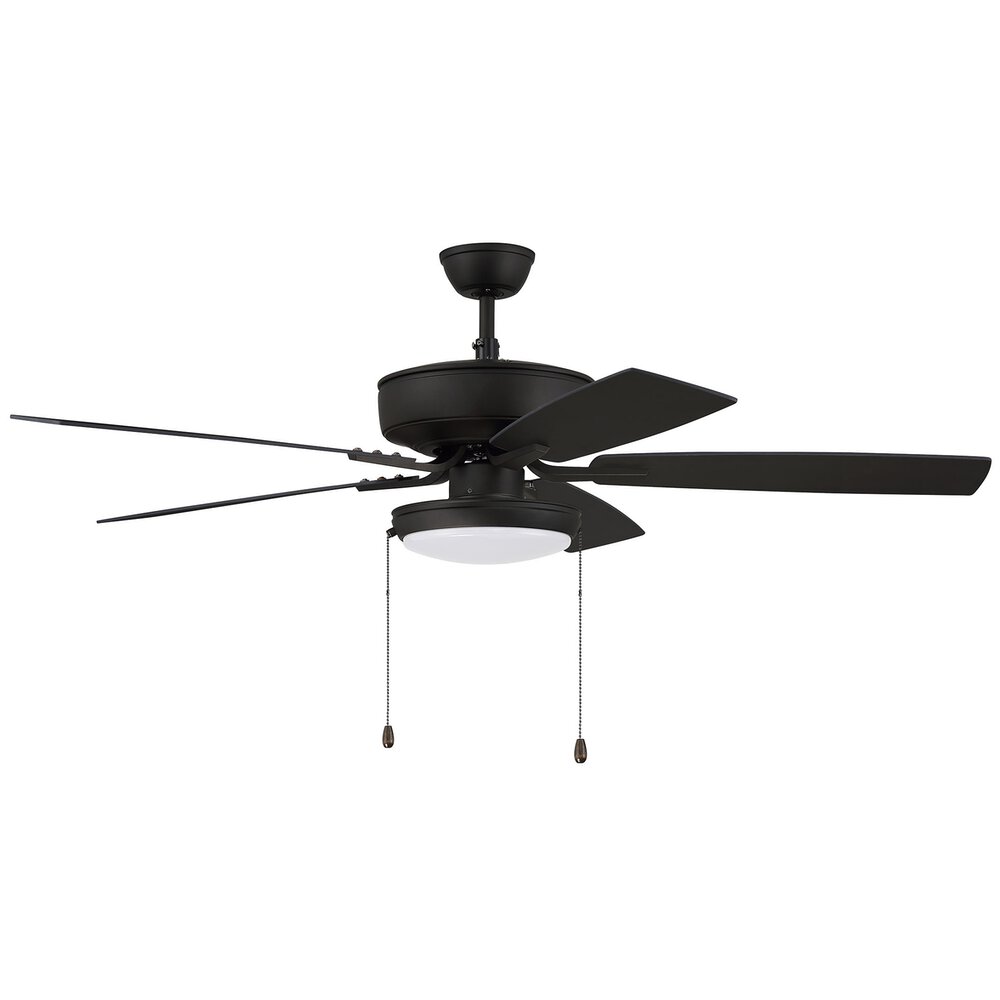 Craftmade 52" Pro Plus Fan With Slim Pan Light Kit And Blades In Espresso And Frost White Acrylic Fixture