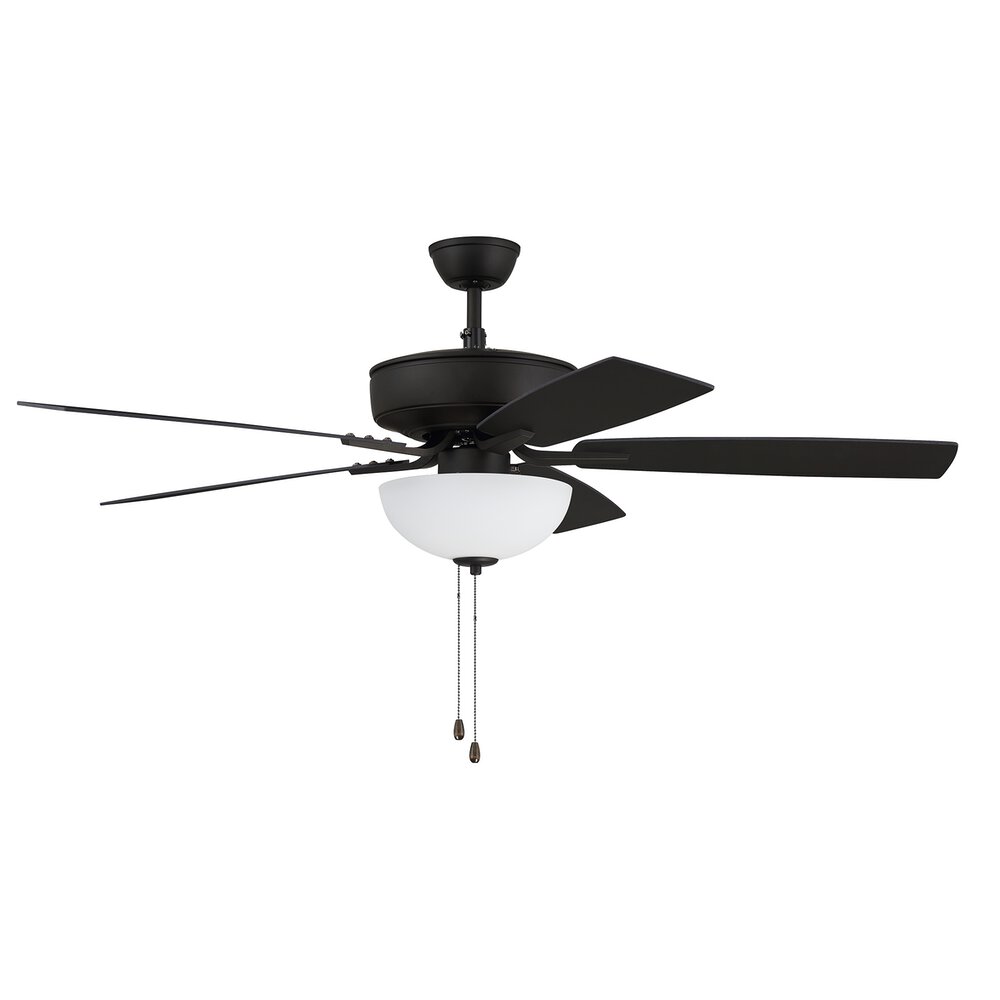 Craftmade 52" Pro Plus Fan With White Bowl Light Kit And Blades In Espresso