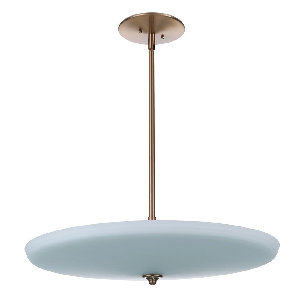 Craftmade 5 Light Pendant In Satin Brass And Frost White Glass